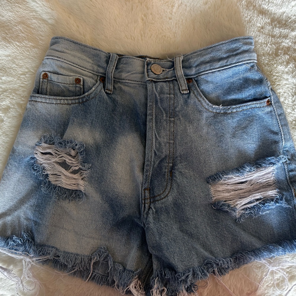 PacSun Blue Jean Shorts Distressed Cutoff Style